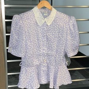 Town and Country petites vintage lilac flower blouse